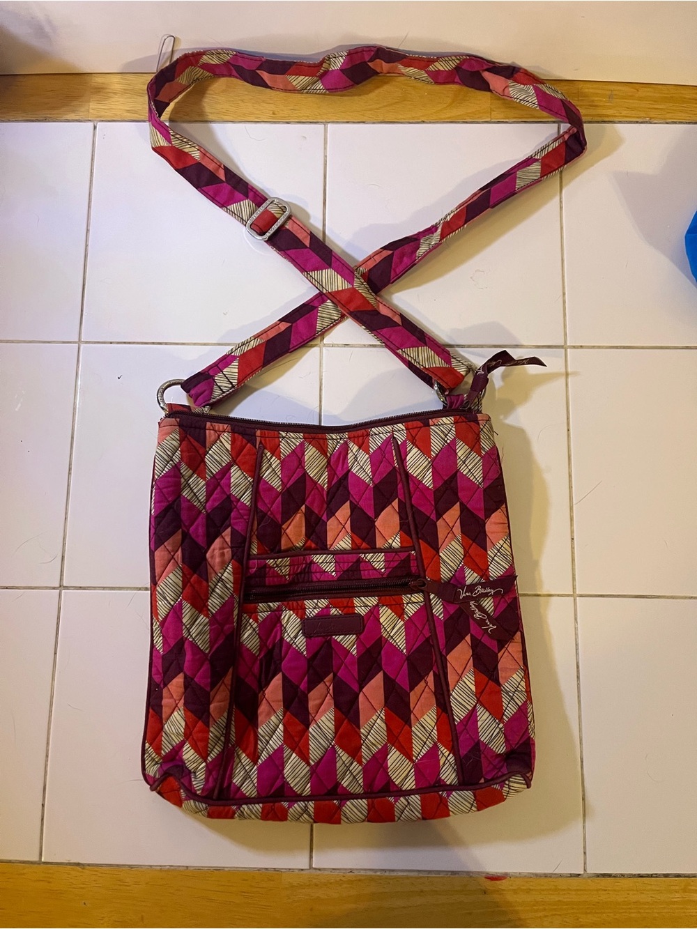Quilted Crossbody Bag in Multi Pink Pattern vera Bradley